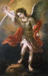 Saint Michael banishes the devil to the abyss